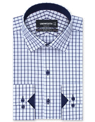 Check Navy Classic Fit Shirt FS1124RF-14.5