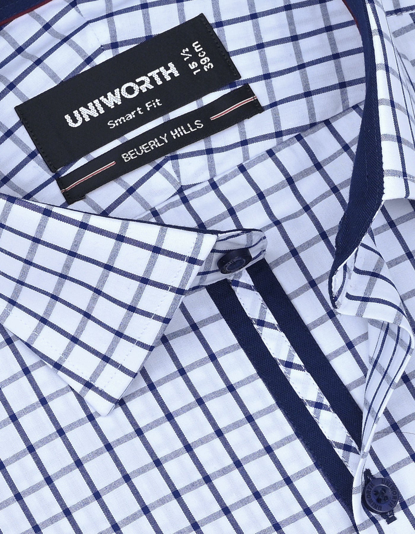 Check Navy Smart Fit Shirt FS1124SF-15