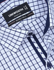 Check Navy Smart Fit Shirt FS1124SF-15