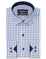 Check Navy Smart Fit Shirt FS1124SF-14.5
