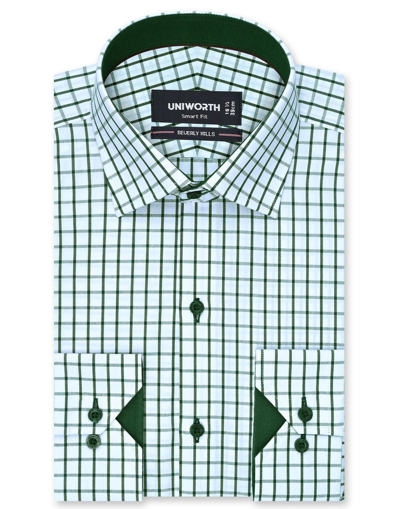 Green Check Smart Fit Shirt