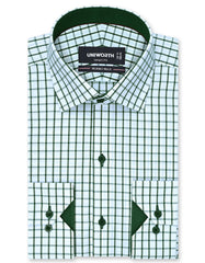 Check Green Smart Fit Shirt FS1126SF-14.5