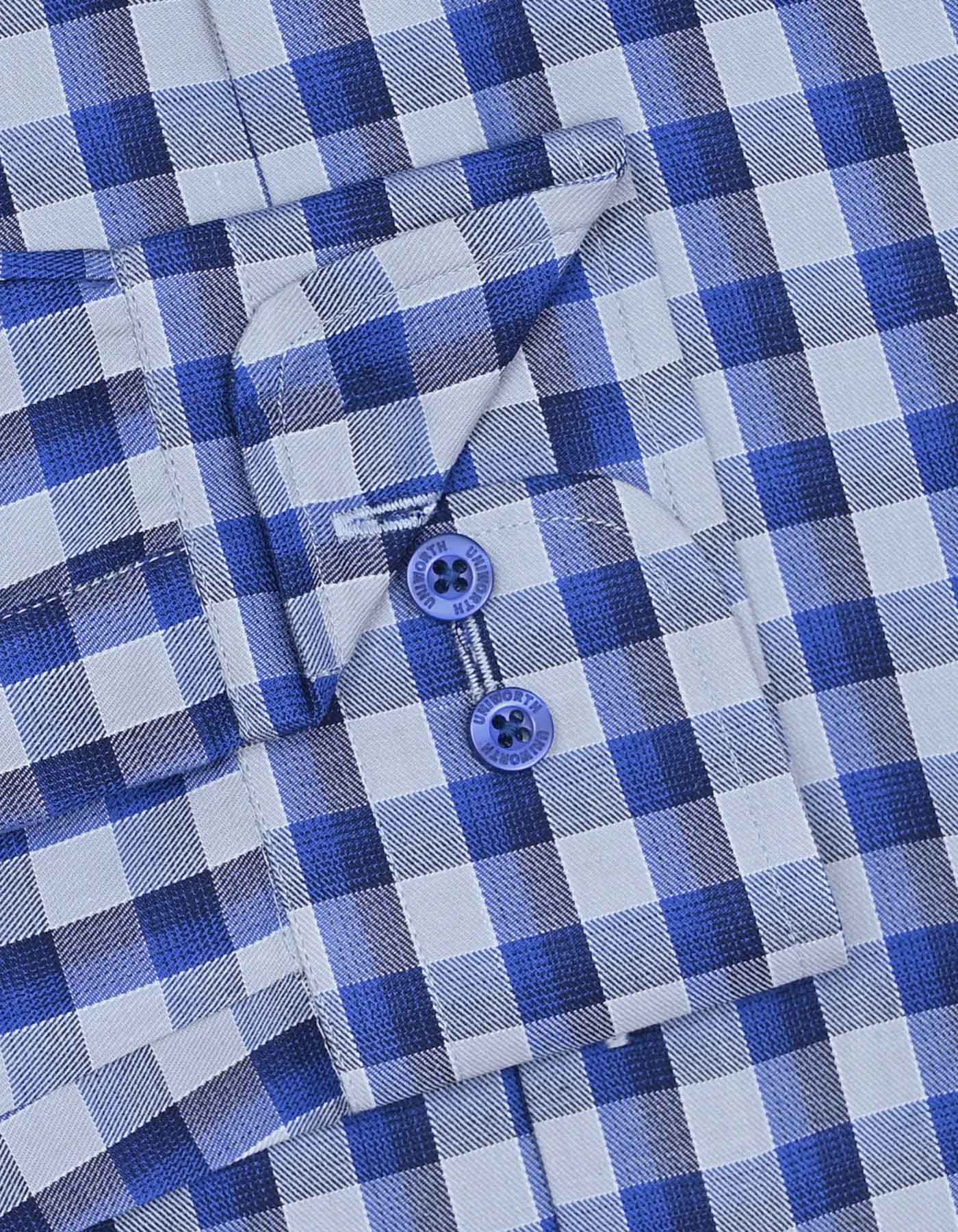 Check River Blue Tailored Smart Fit Shirt FS1120SF-15.5