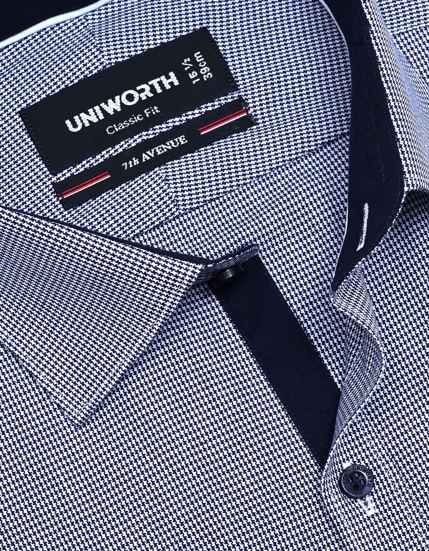 Check Navy Classic Fit Shirt FS1131RF-15