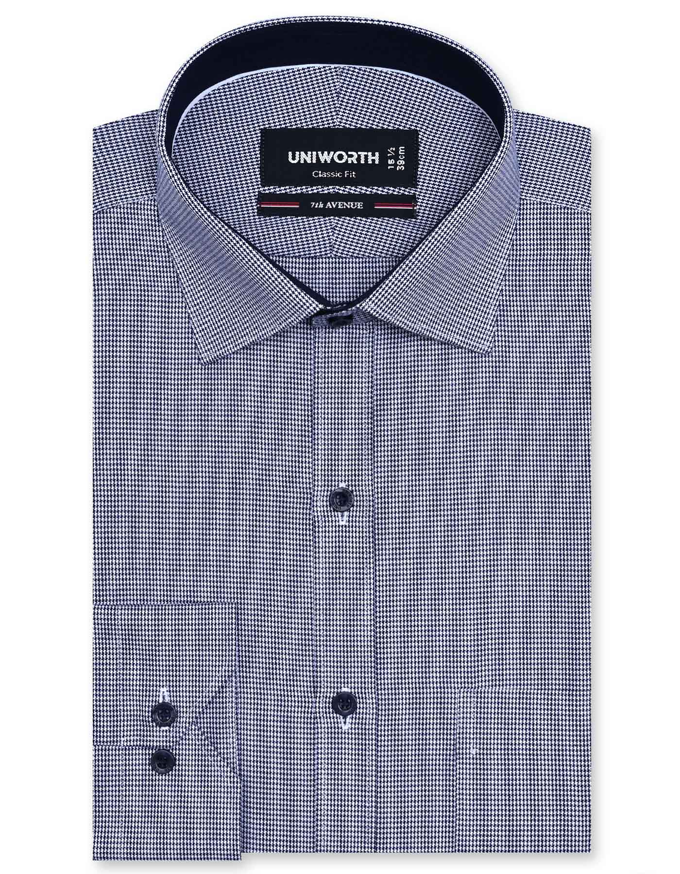 Check Navy Classic Fit Shirt FS1131RF-14.5