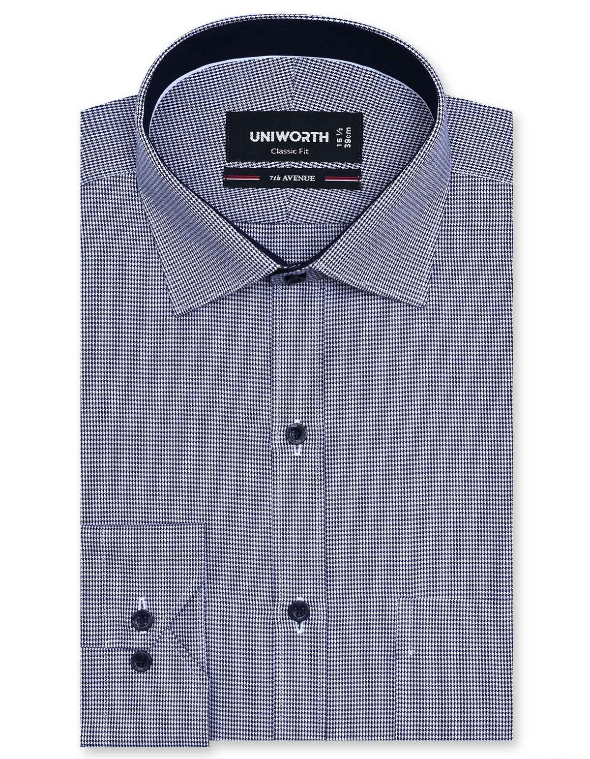 Check Navy Classic Fit Shirt FS1131RF-14.5