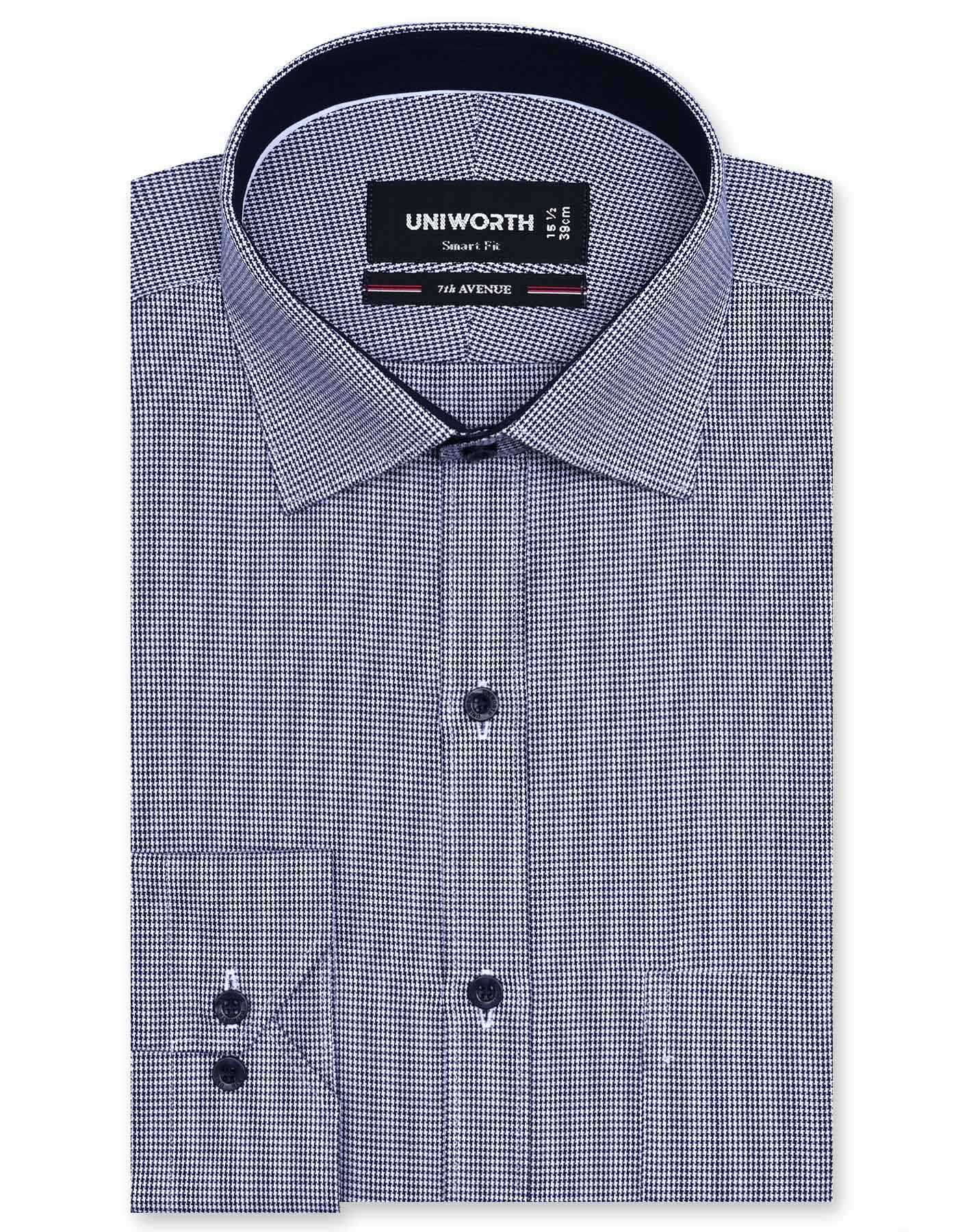 Check Navy Tailored Smart Fit Shirt FS1131SF-14.5