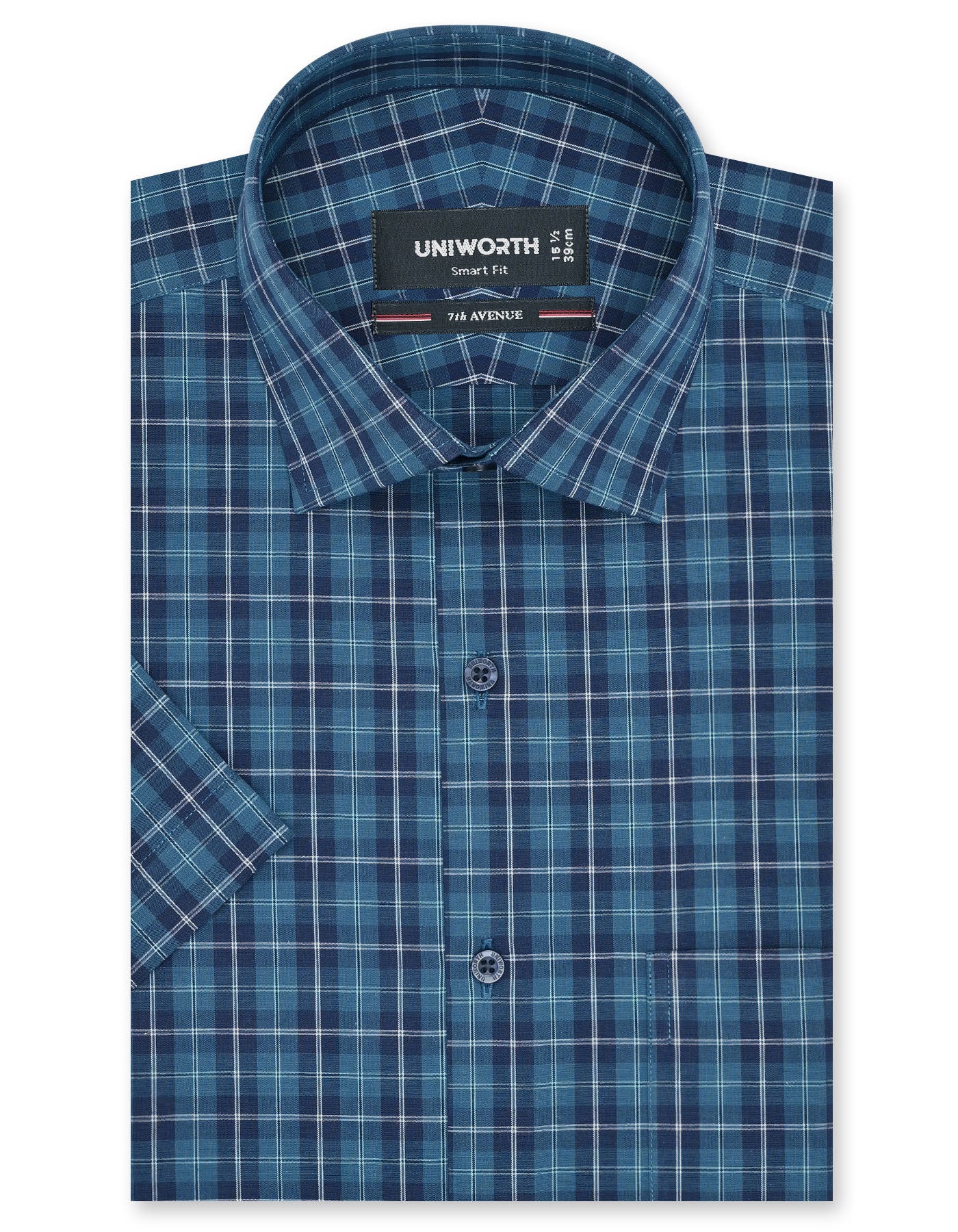 Check Turquoise Smart Fit Shirt FS1135SH-14.5