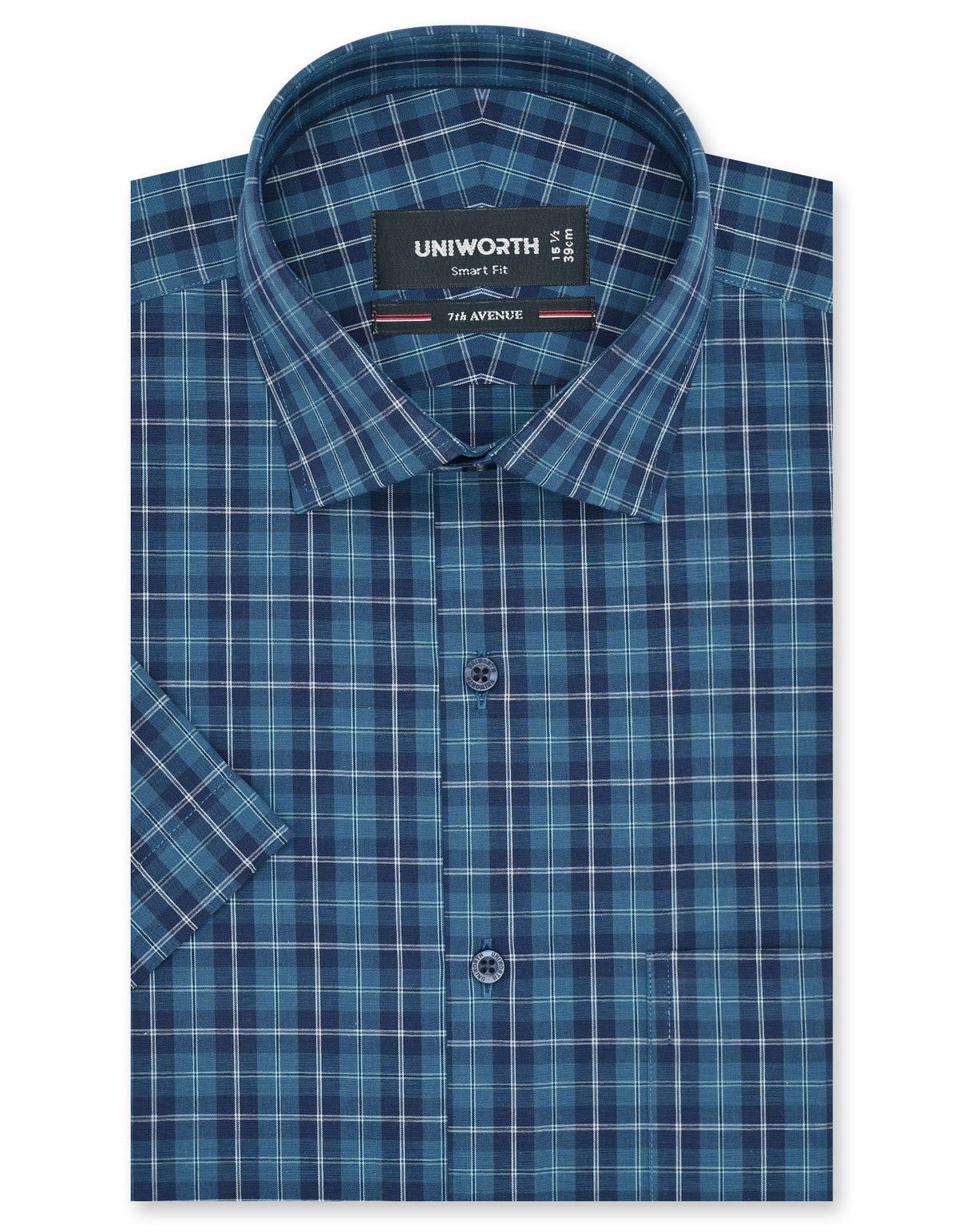 Check Turquoise Smart Fit Shirt FS1135SH-14.5