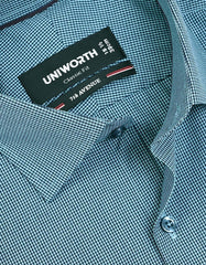 Check Teal Classic Fit Shirt FS1137RF-15
