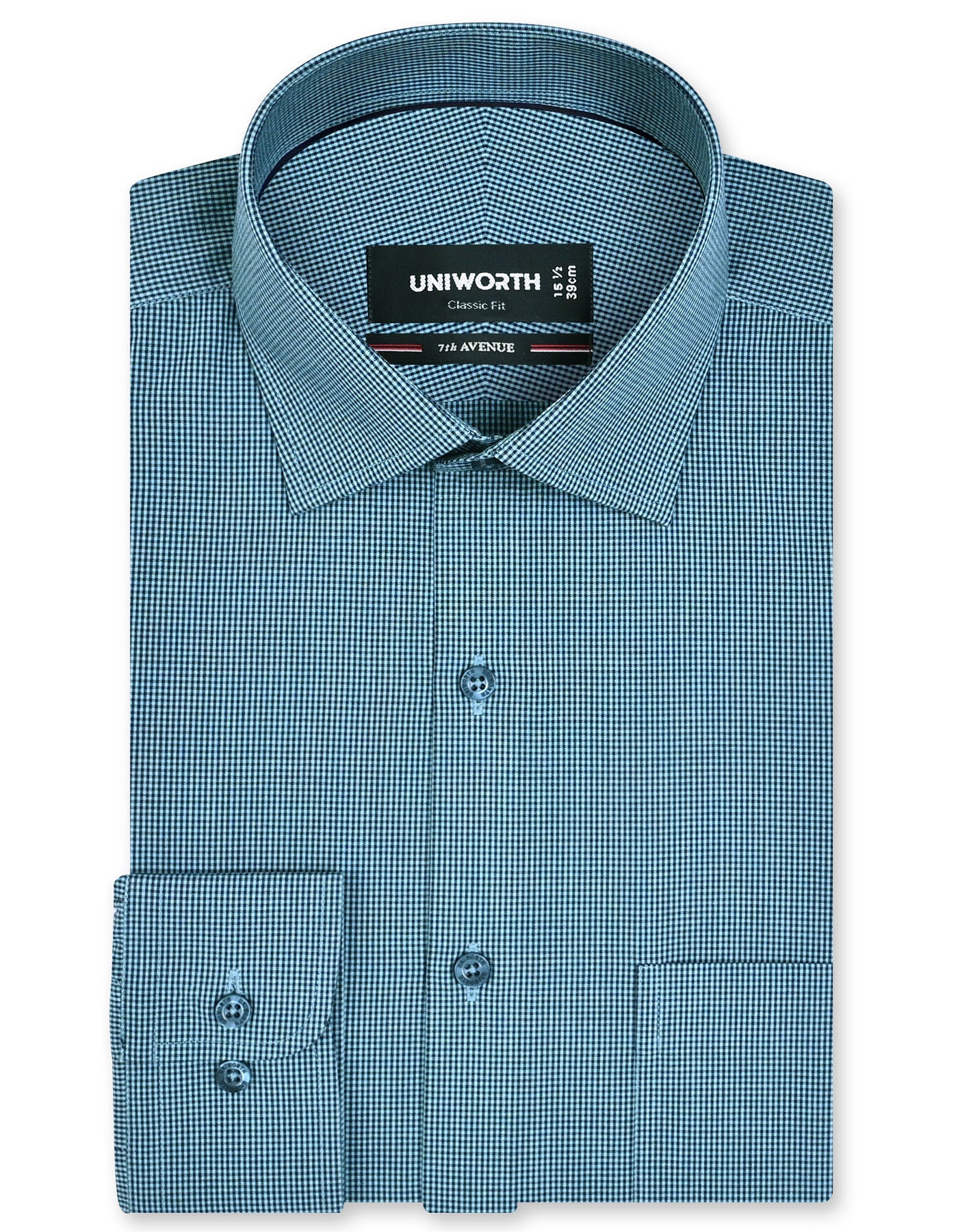 Check Teal Classic Fit Shirt FS1137RF-14.5