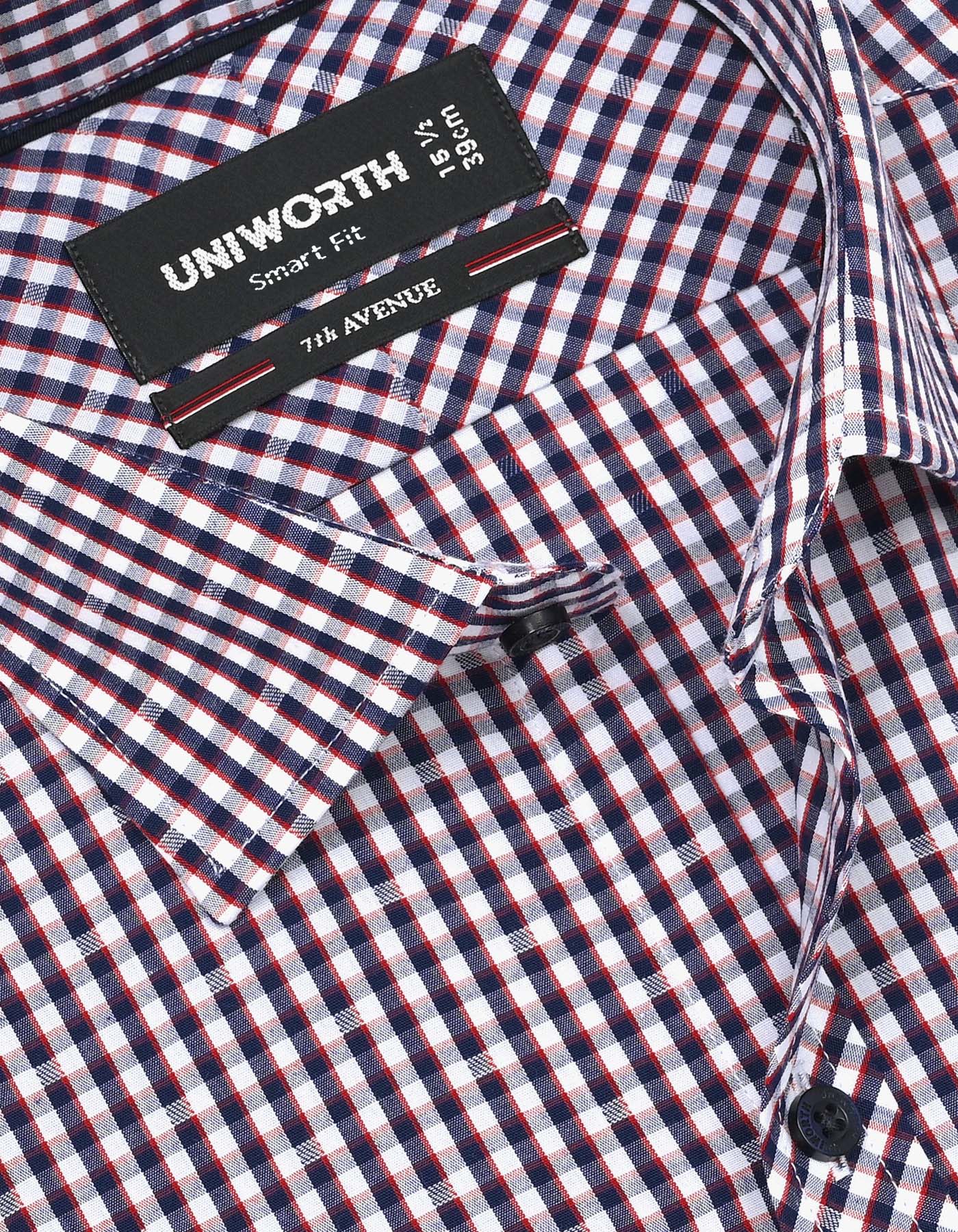 Check Navy Smart Fit Shirt FS1139SH-15