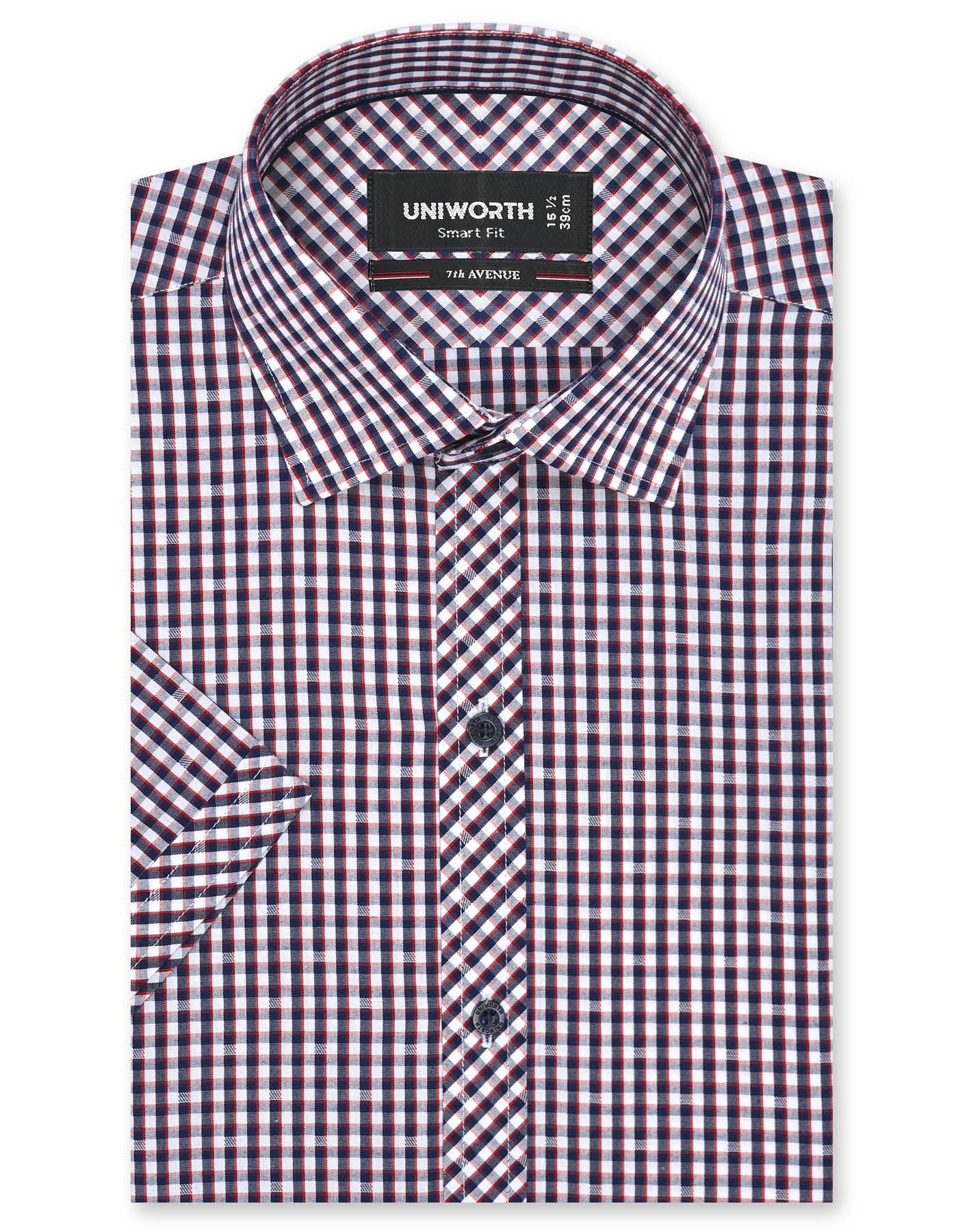 Check Navy Smart Fit Shirt FS1139SH-14.5