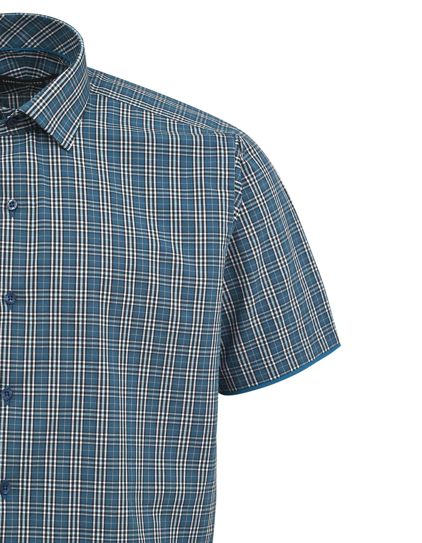 Check Teal Classic Fit Shirt FS1141RH-15.5