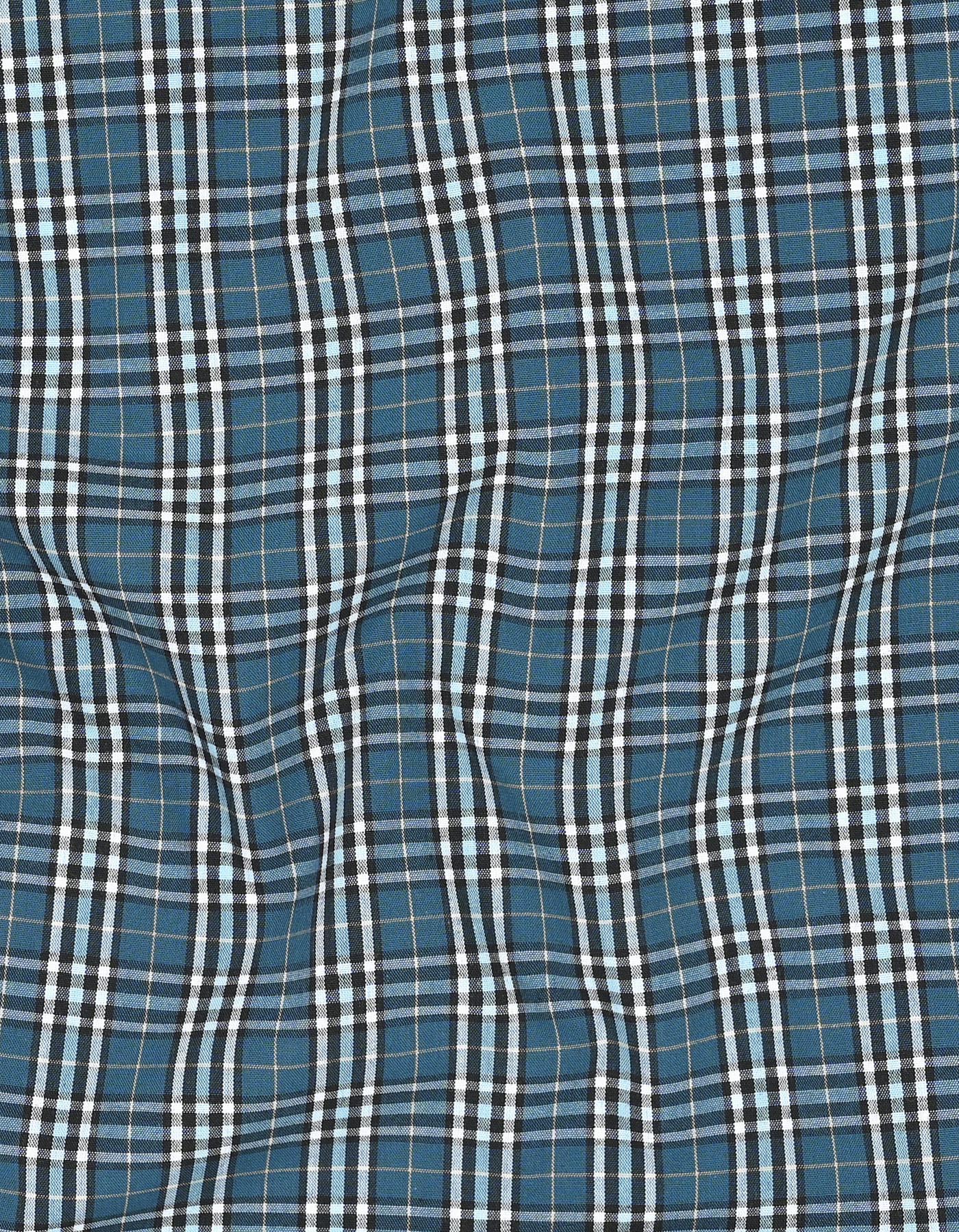 Check Teal Smart Fit Shirt FS1141SH-16