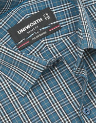 Check Teal Smart Fit Shirt FS1141SH-15