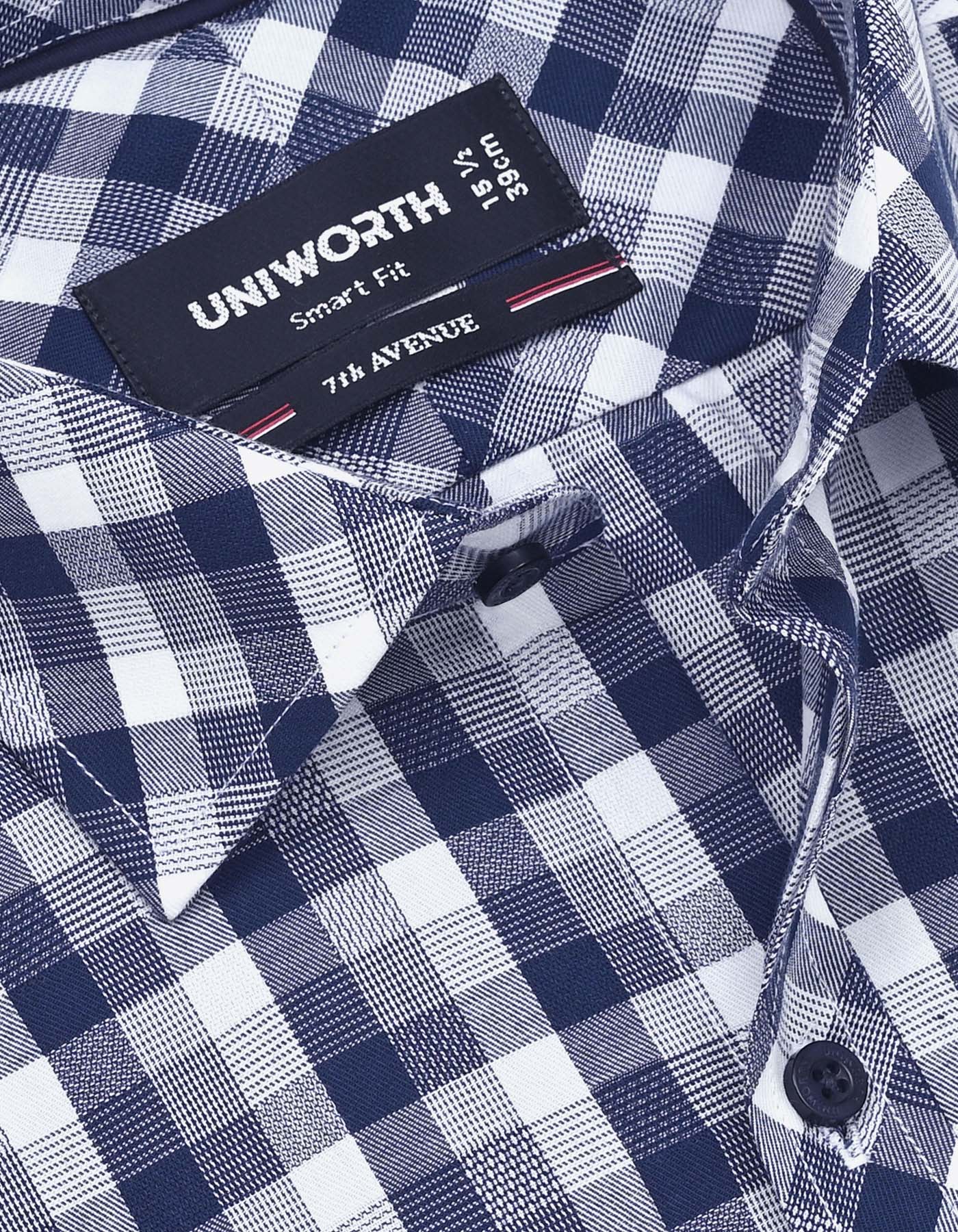 Check Navy Smart Fit Shirt FS1144SH-15