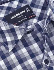 Check Navy Smart Fit Shirt FS1144SH-15