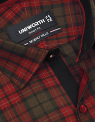 Check Maroon Tailored Smart Fit Shirt FS1145-2SF-15