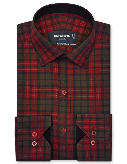 Maroon Check Tailored Smart Fit Shirt