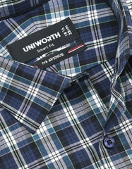 Check Navy Smart Fit Shirt FS1149SH-15