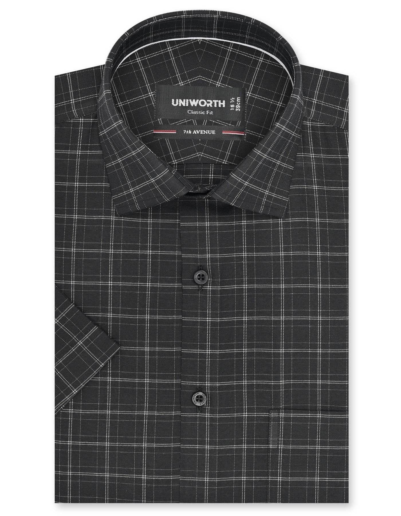 Check Black Classic Fit Shirt FS1151RH-14.5
