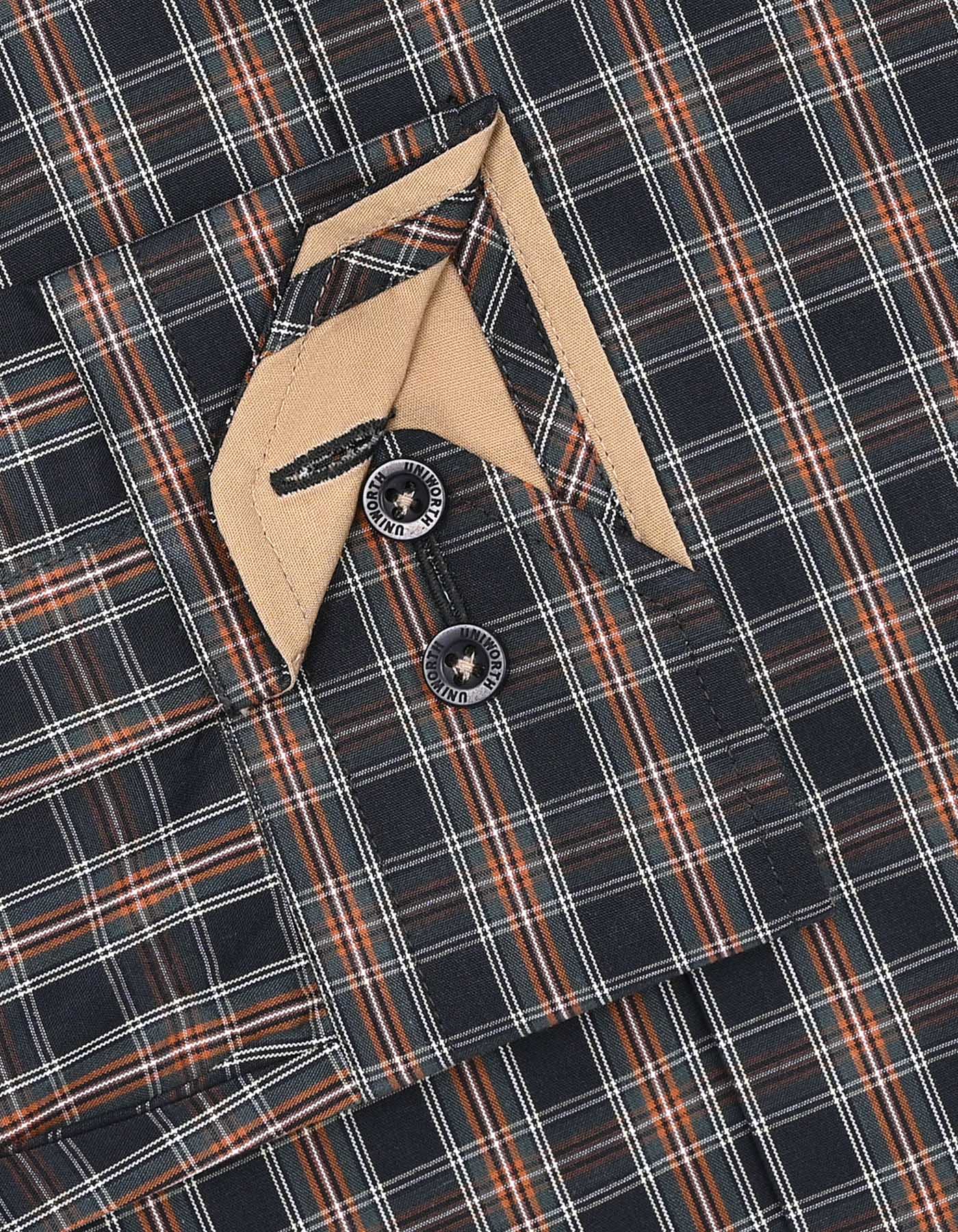 Check Brown Tailored Smart Fit Shirt FS1157SF-15.5