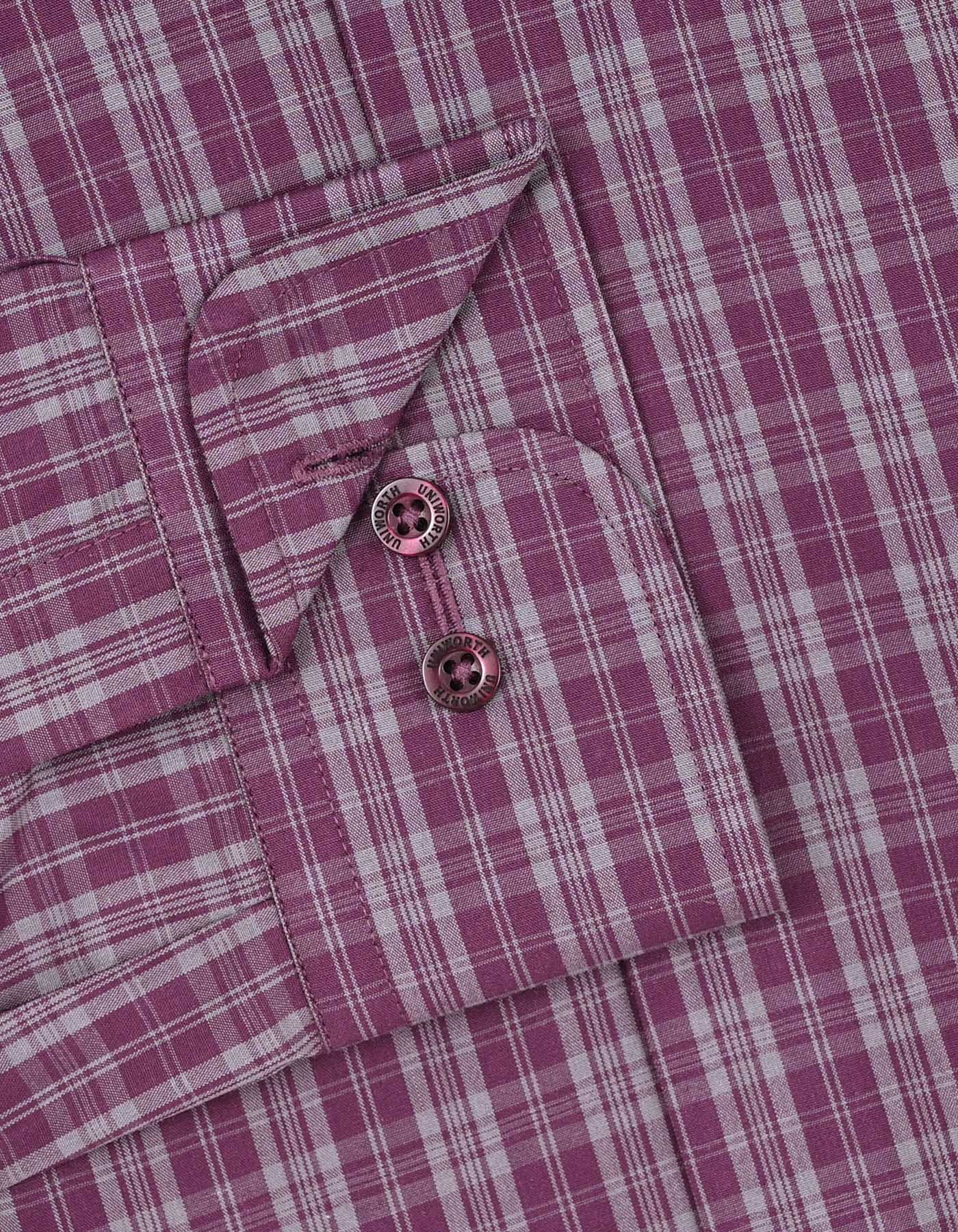 Check Maroon Tailored Smart Fit Shirt FS1160SF-15.5