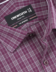 Check Maroon Tailored Smart Fit Shirt FS1160SF-15