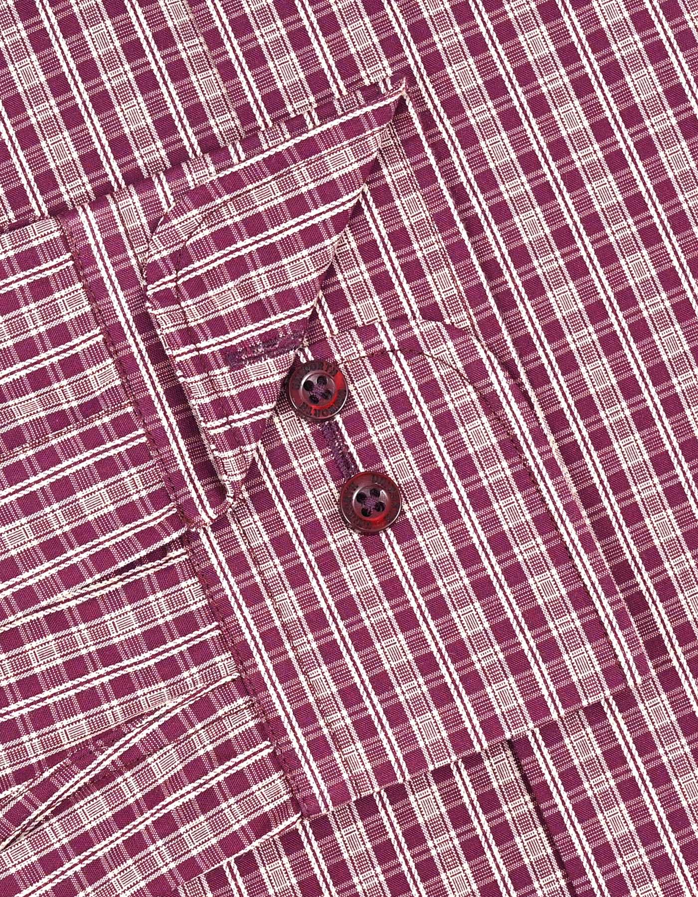 Check Maroon Tailored Smart Fit Shirt FS1165-1SF-15.5