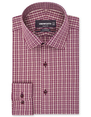 Check Maroon Tailored Smart Fit Shirt FS1165-1SF-14.5