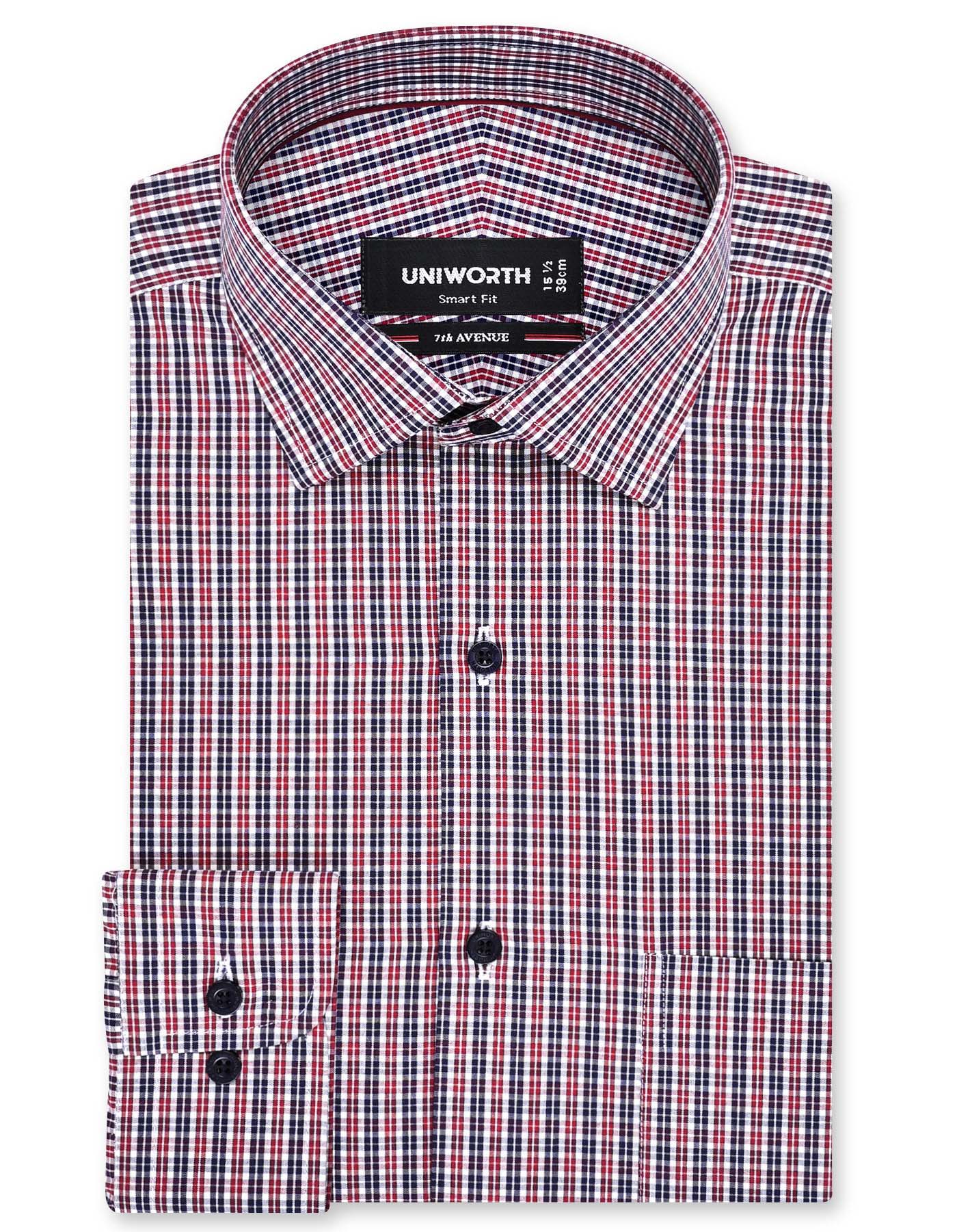 Check Navy Tailored Smart Fit Shirt FS1168SF-14.5
