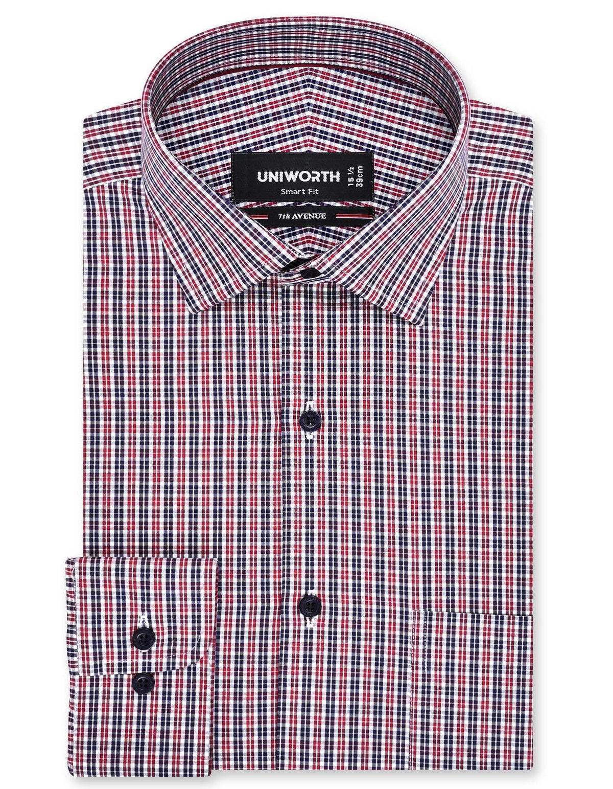 Check Navy Tailored Smart Fit Shirt FS1168SF-14.5