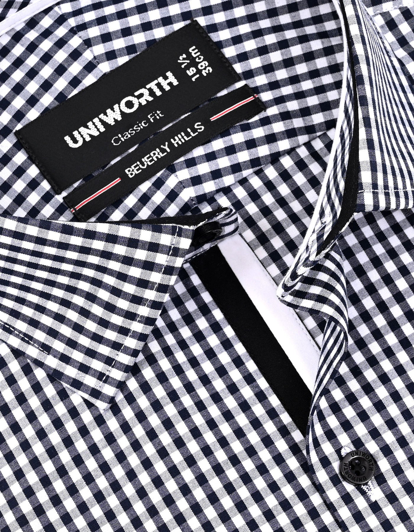 Check Black Classic Fit Shirt FS1169RF-15