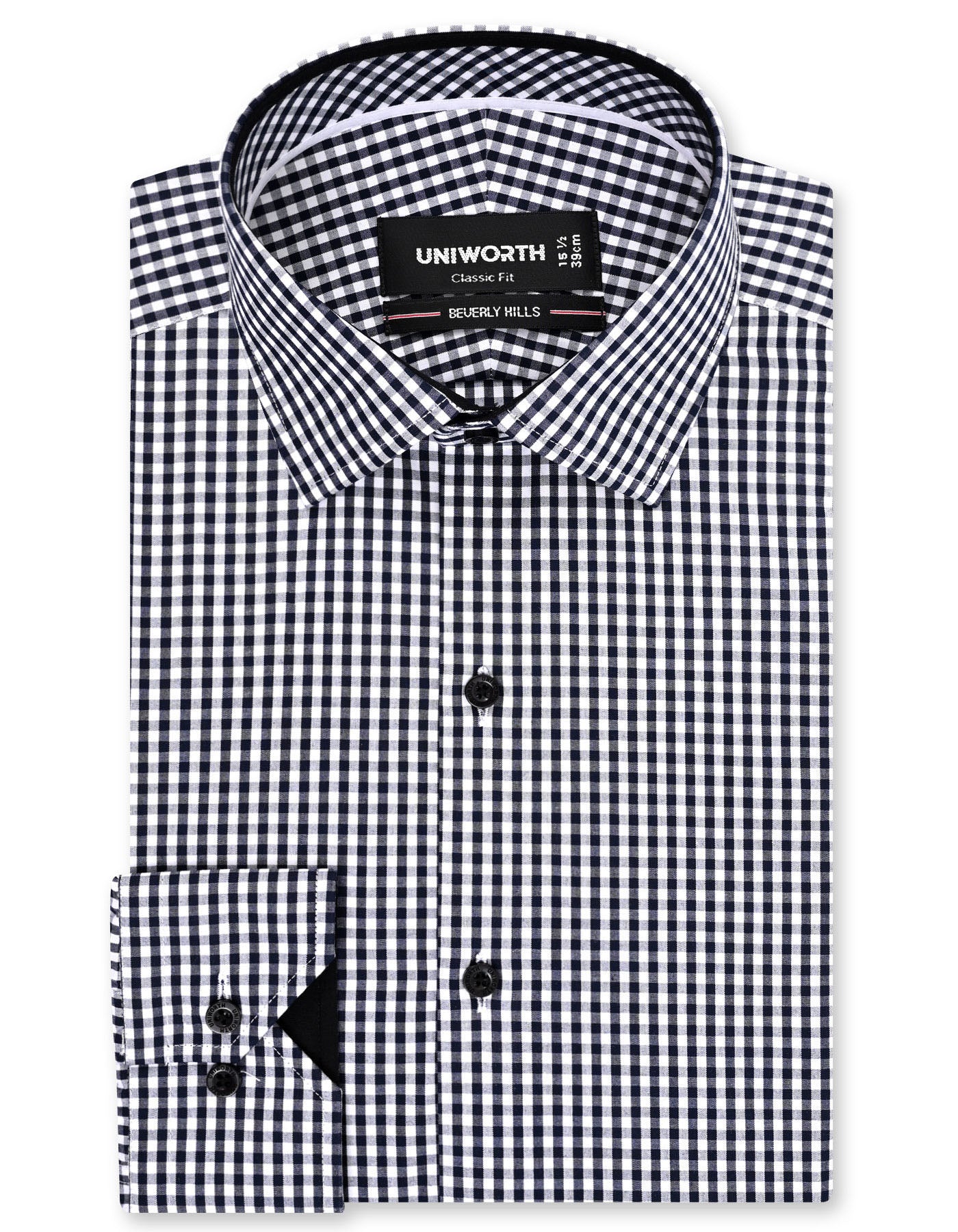 Check Black Classic Fit Shirt FS1169RF-14.5
