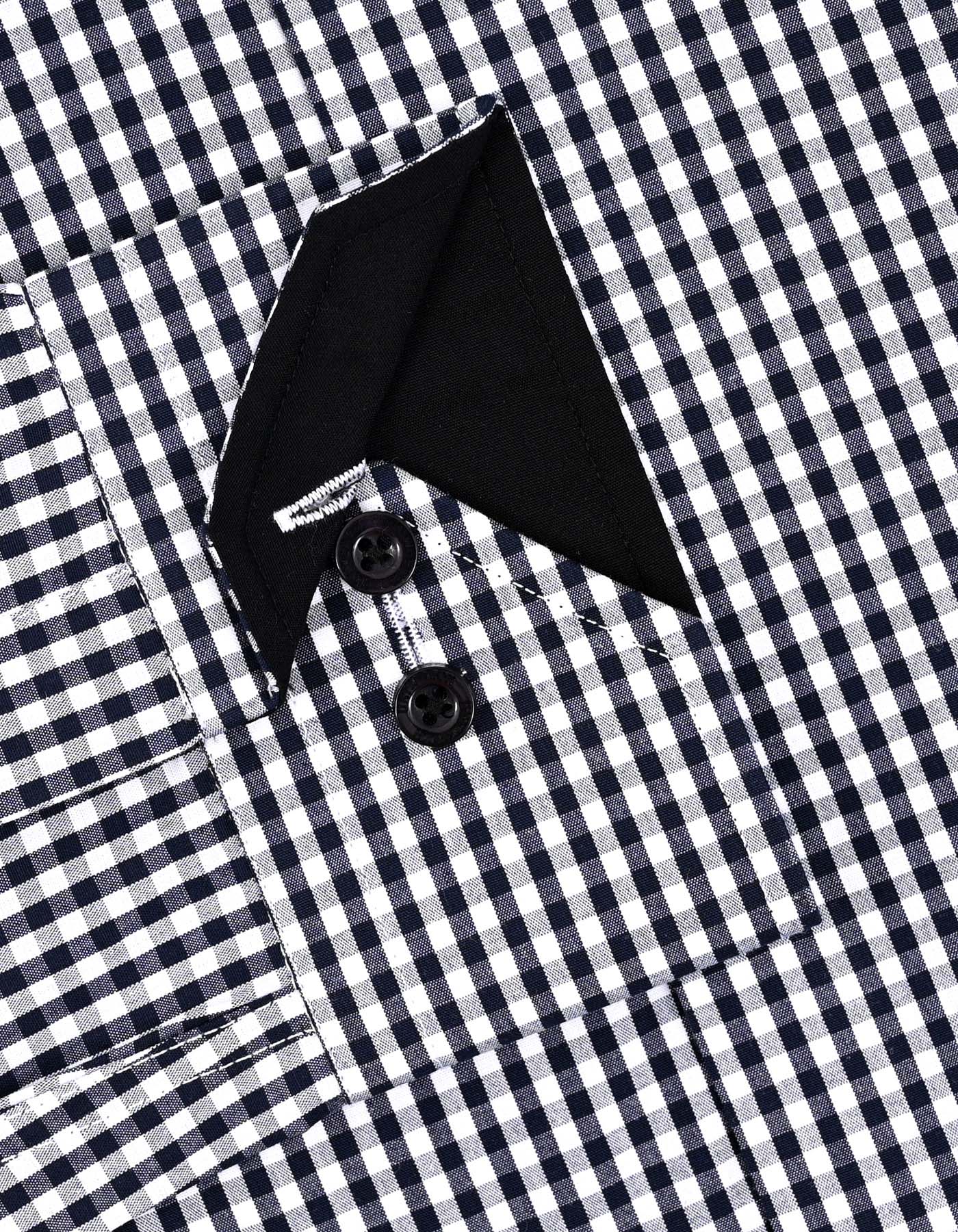 Check Black Tailored Smart Fit Shirt FS1169SF-15.5