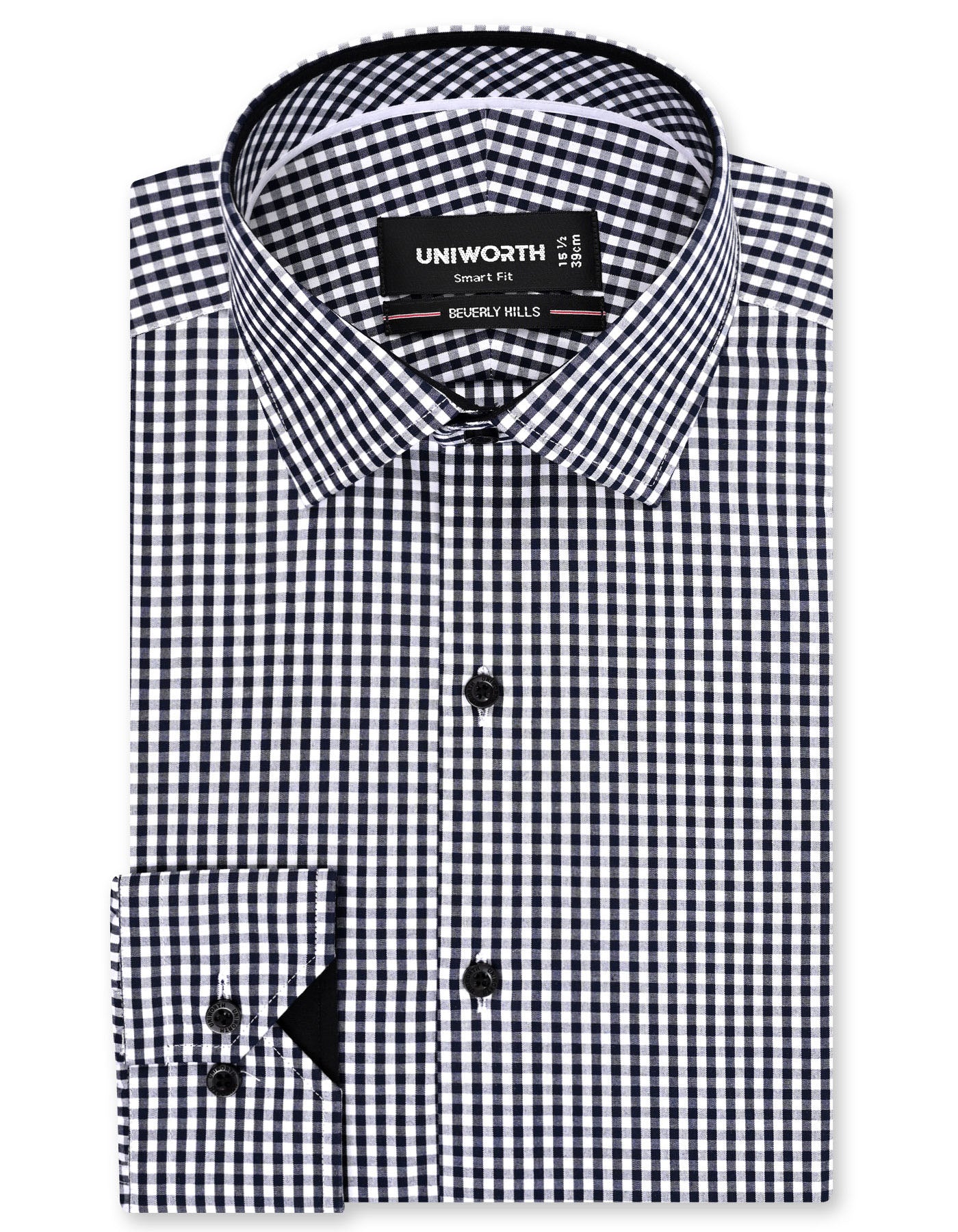 Check Black Tailored Smart Fit Shirt FS1169SF-14.5