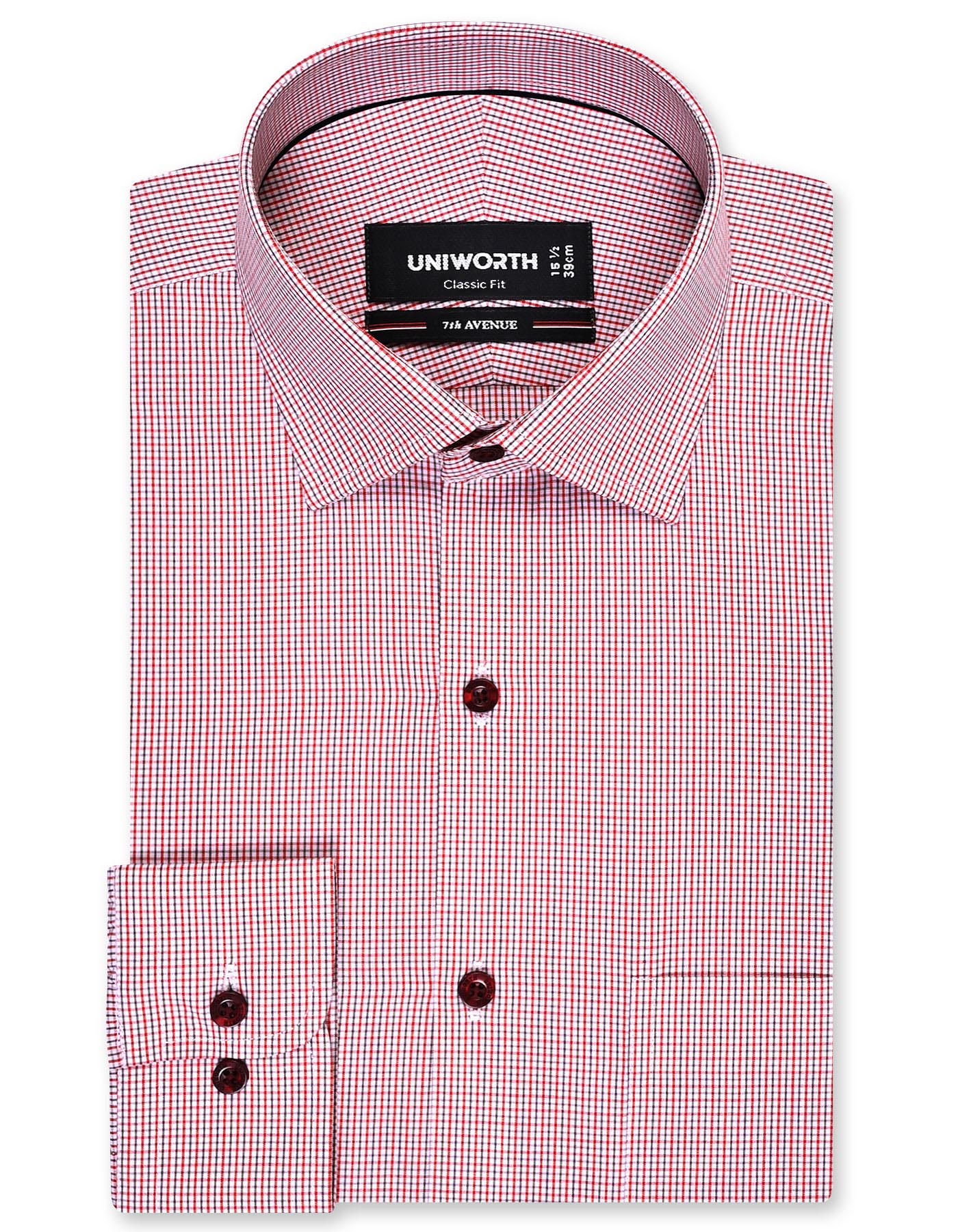 Check Red Classic Fit Shirt FS1172RF-14.5