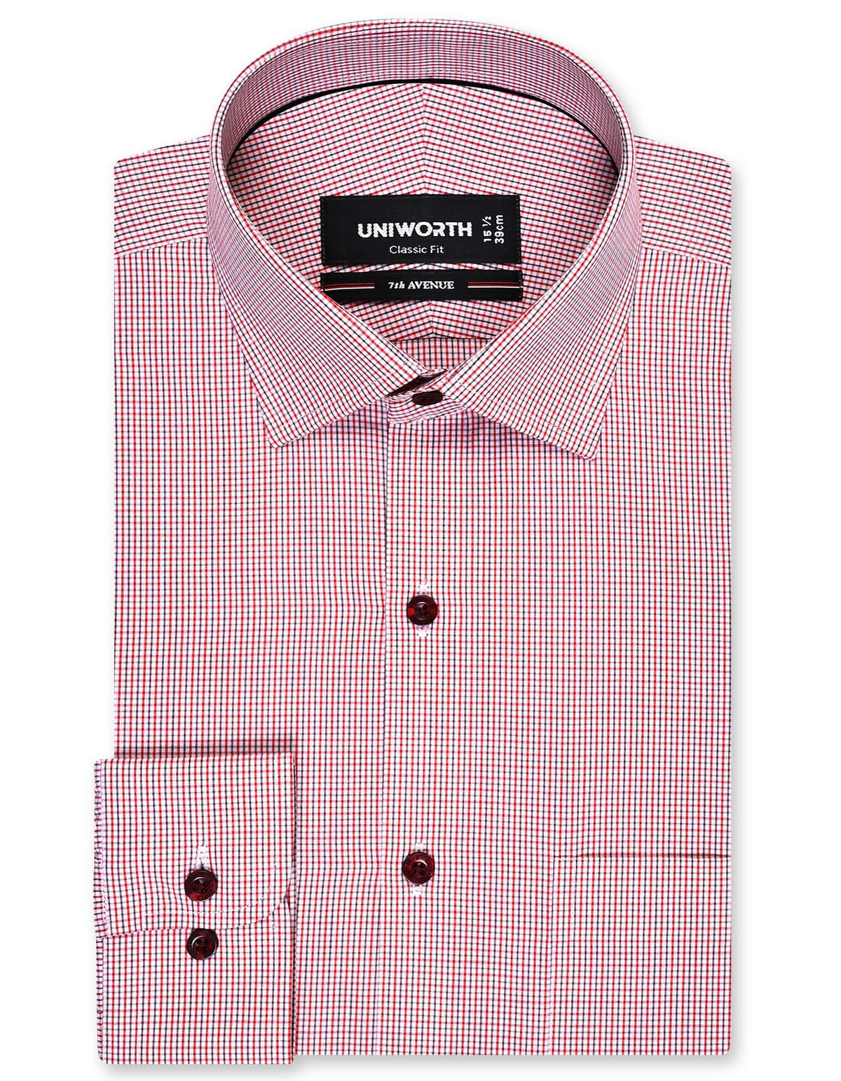 Check Red Classic Fit Shirt FS1172RF-14.5