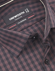 Check Brown Classic Fit Shirt FS1174-1RF-15