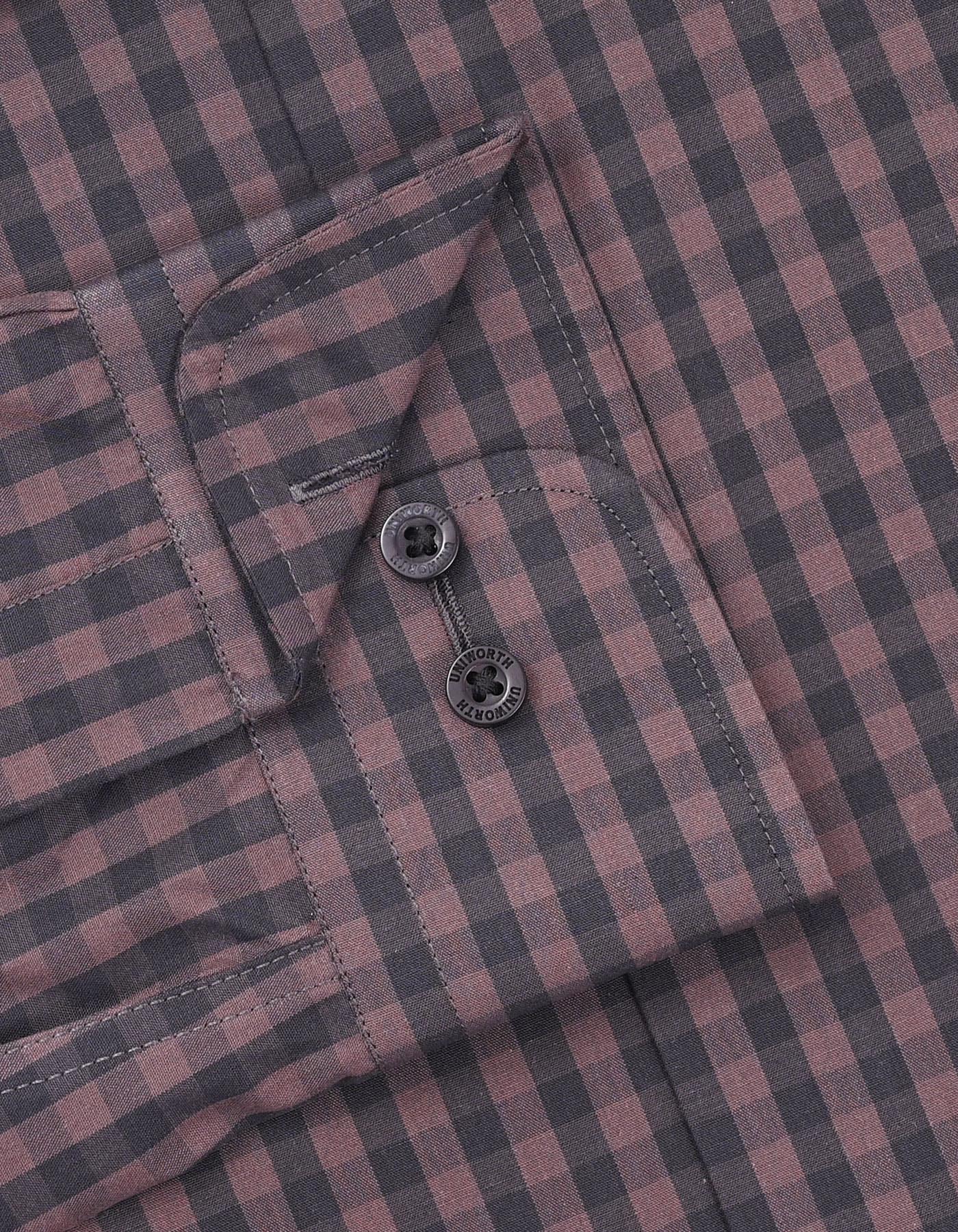 Check Brown Tailored Smart Fit Shirt FS1174-1SF-15.5