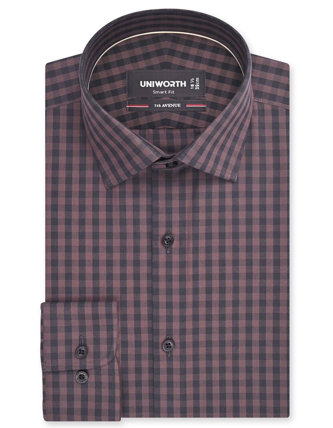 Check Brown Tailored Smart Fit Shirt FS1174-1SF-14.5