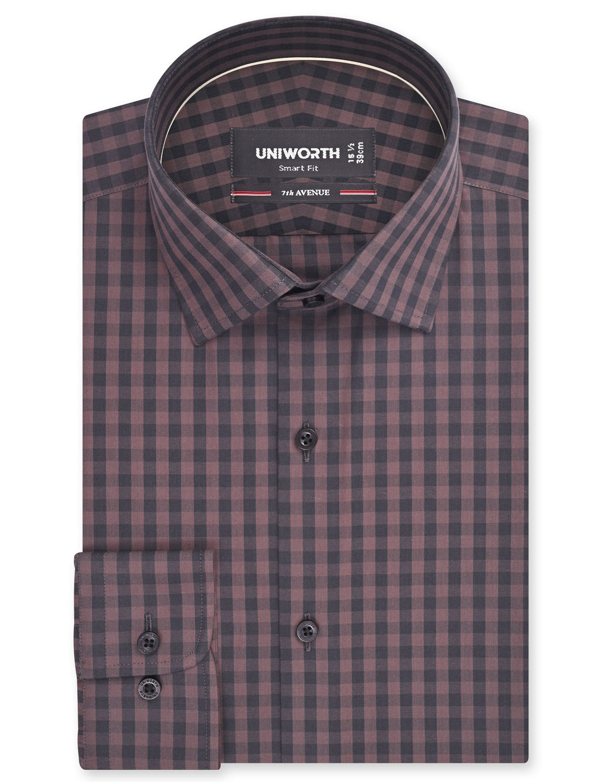 Check Brown Tailored Smart Fit Shirt FS1174-1SF-14.5