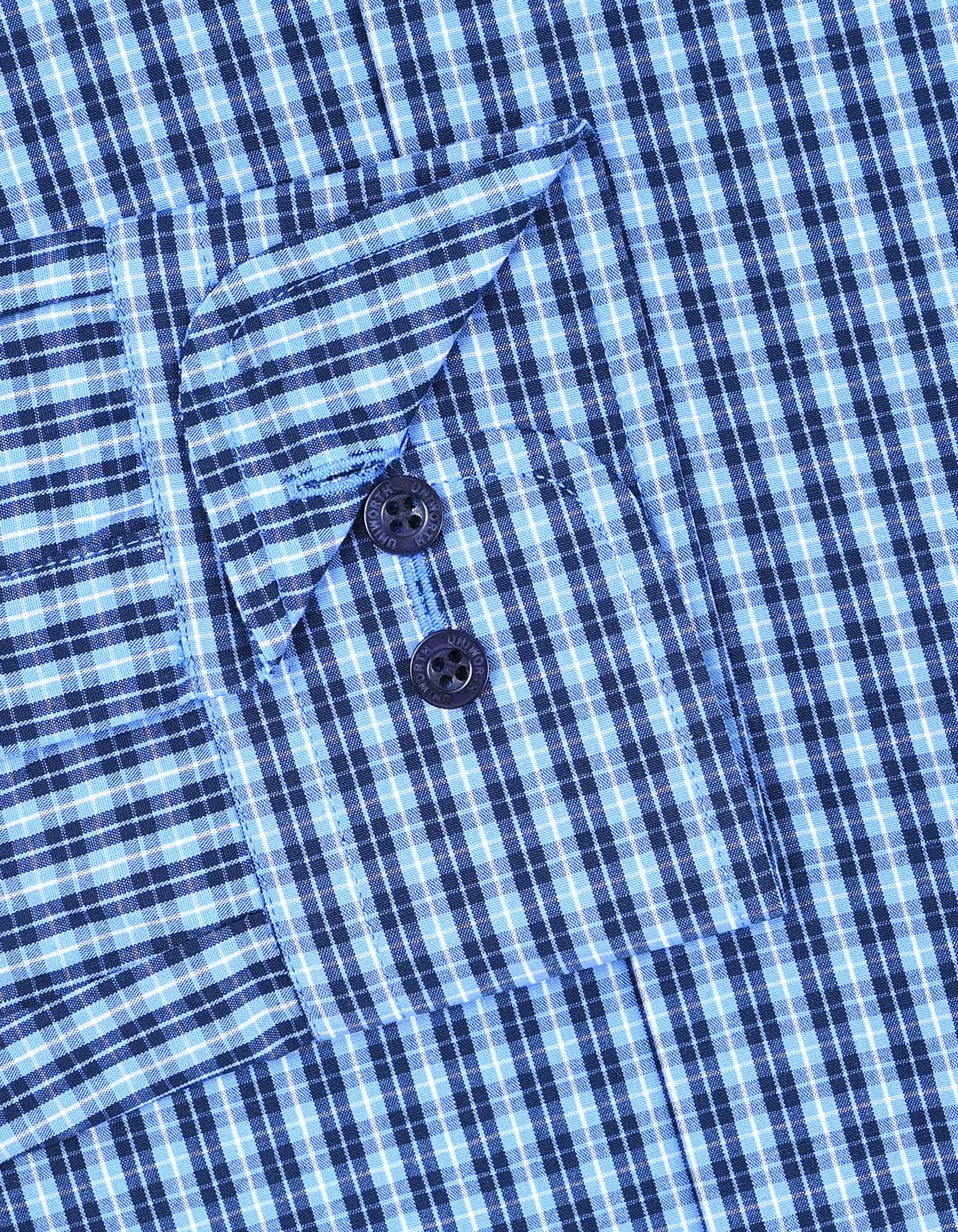 Check Blue Tailored Smart Fit Shirt FS1175SF-15.5