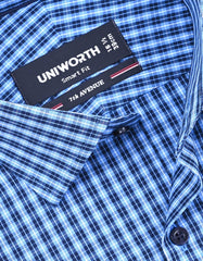 Check Blue Tailored Smart Fit Shirt FS1175SF-15