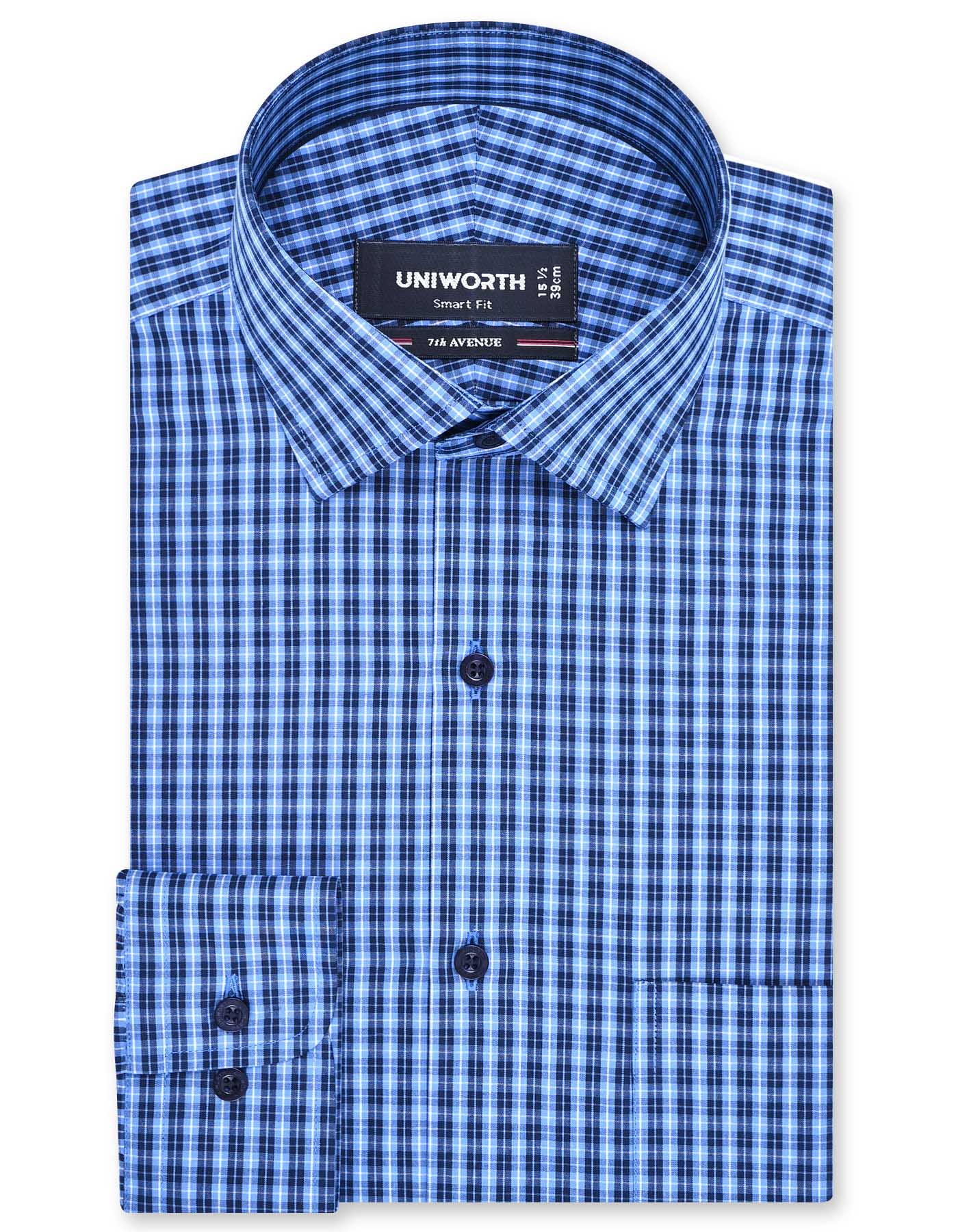 Check Blue Tailored Smart Fit Shirt FS1175SF-14.5