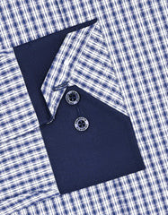 Check Navy Tailored Smart Fit Shirt FS1176SF-15.5