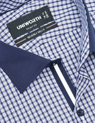 Check Navy Tailored Smart Fit Shirt FS1176SF-15