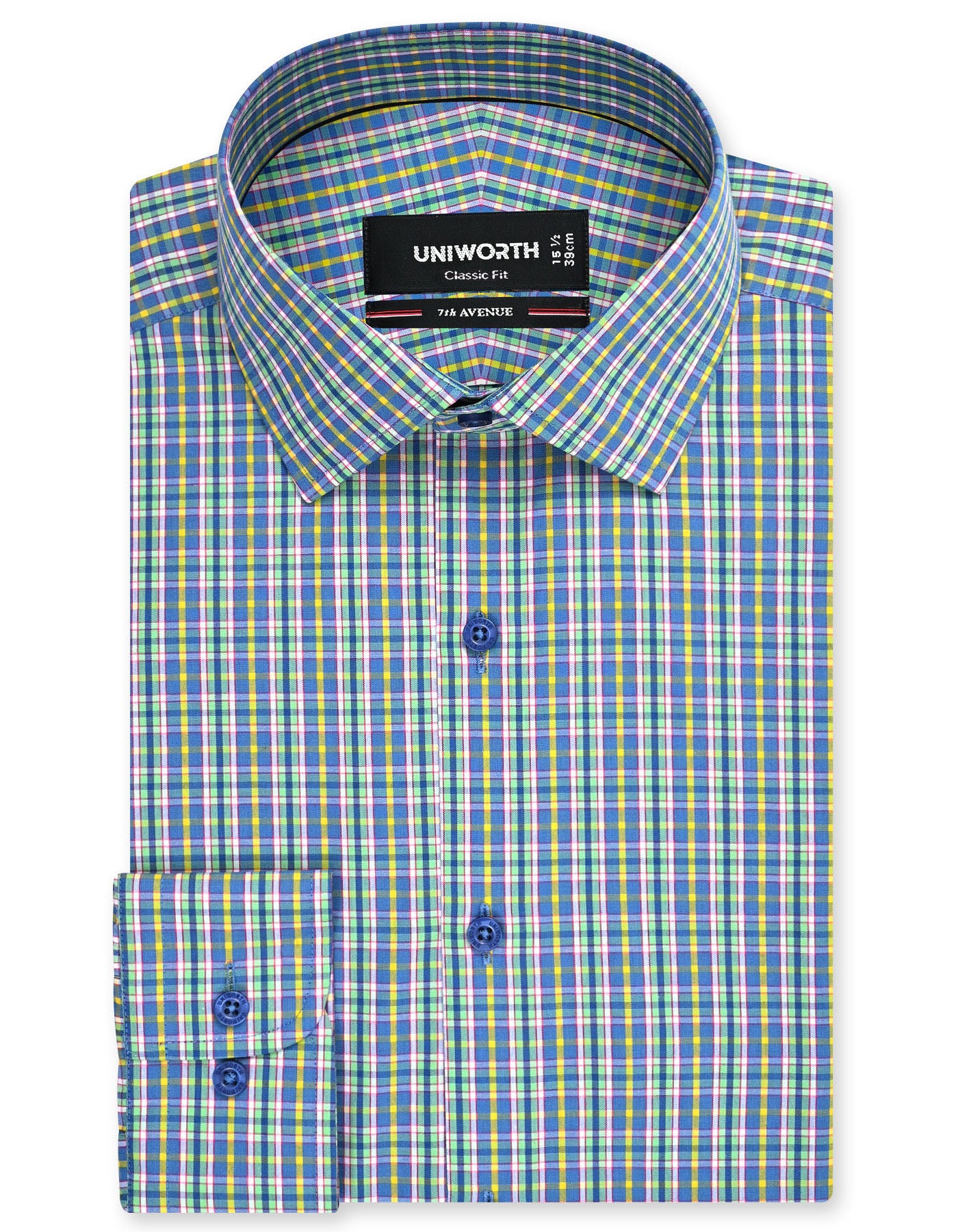 Check Yellow Classic Fit Shirt FS1179-1RF-14.5