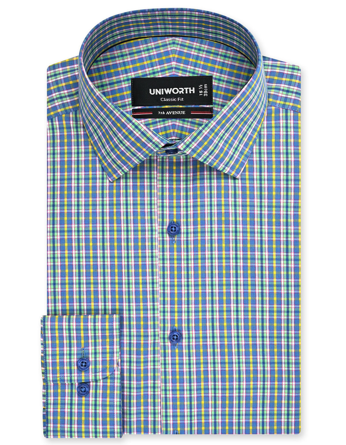 Check Yellow Classic Fit Shirt FS1179-1RF-14.5